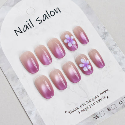 Elegant Floral Press-On Nail Set Acalora