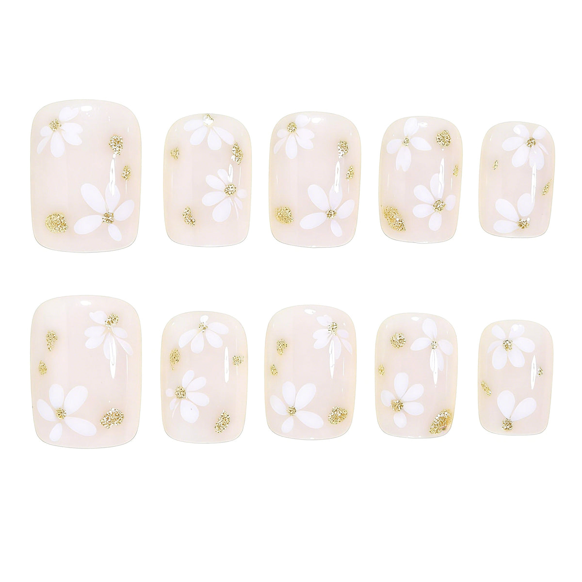 Elegant Floral Design Press-On Nail Art Acalora