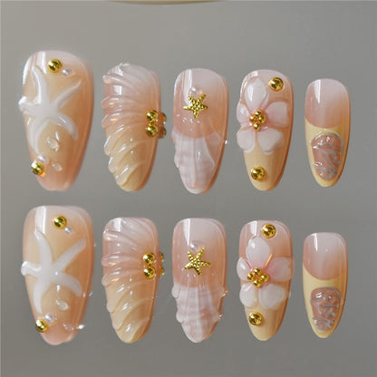 Elegant Floral Design Nail Set Acalora