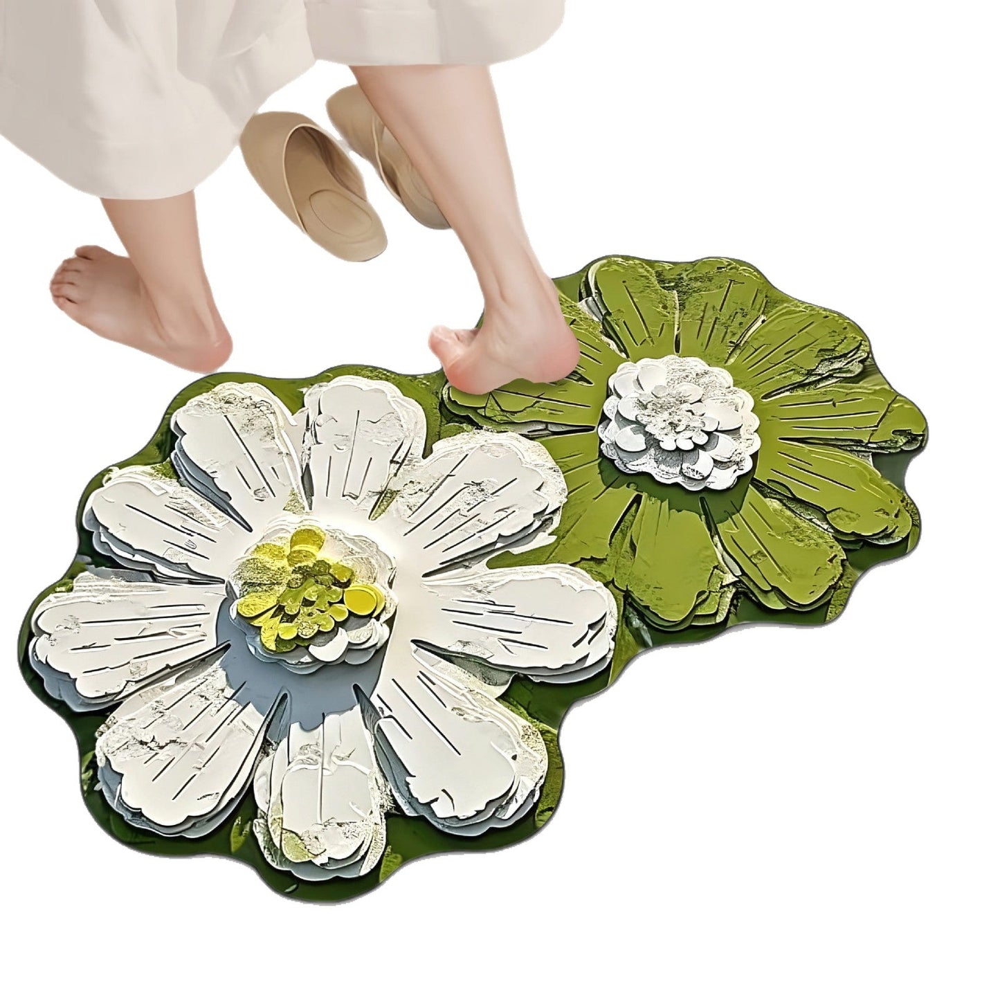 Luxurious Floral Design Bath Mat