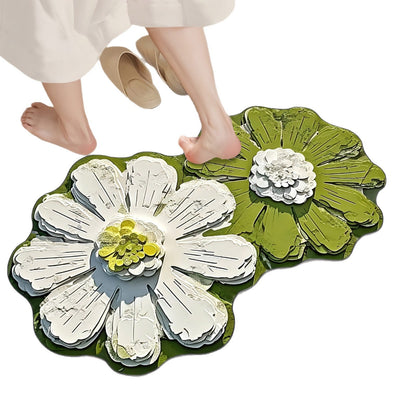 Luxurious Floral Design Bath Mat