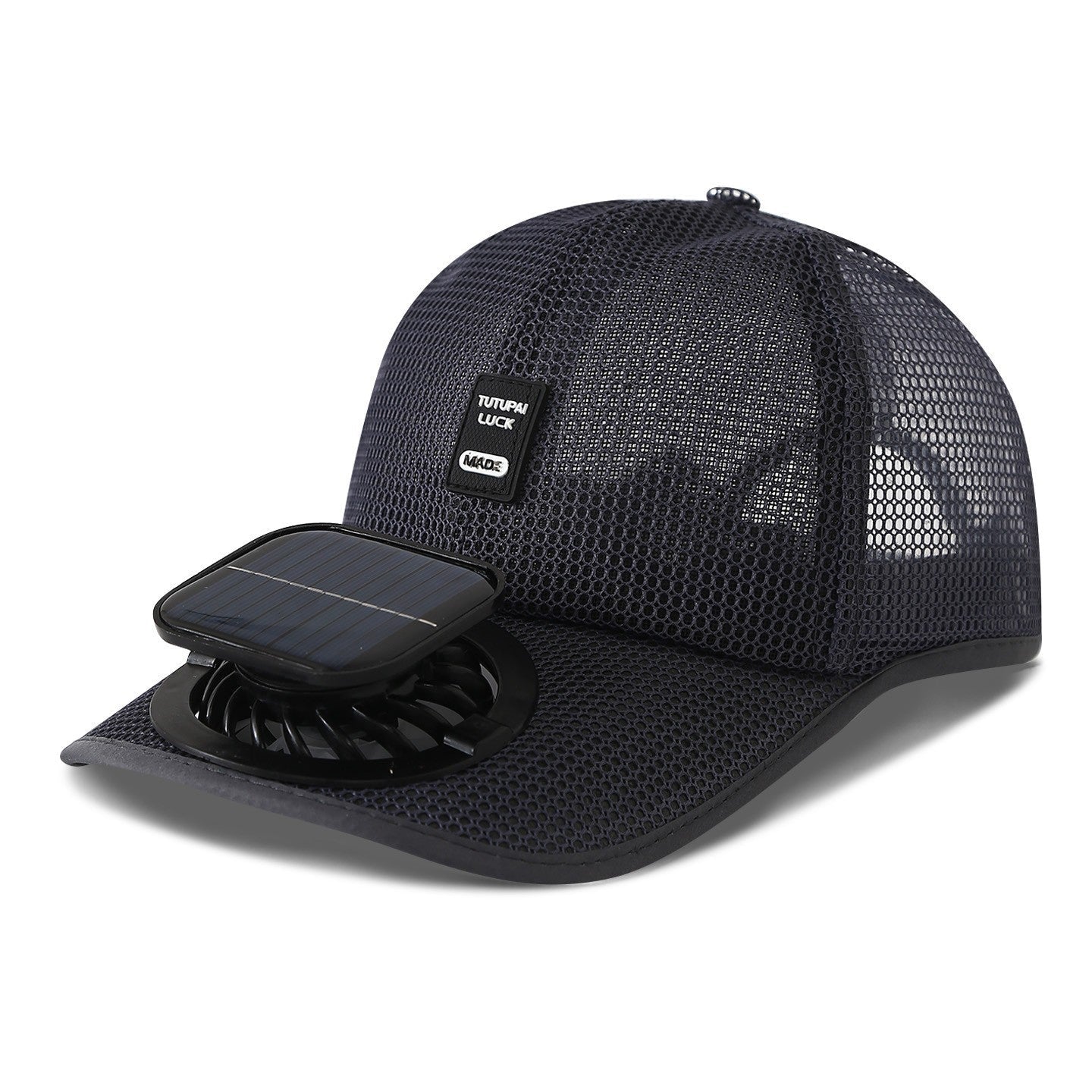 solar-powered mesh baseball cap with removable front fan Bowlift