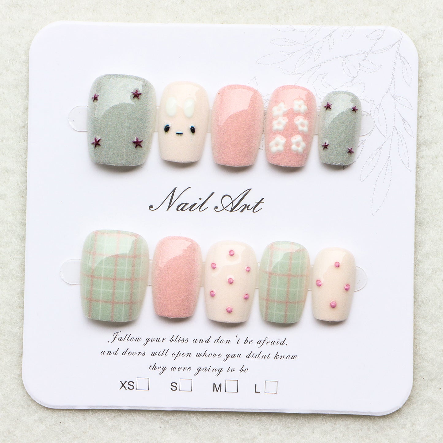 Creative Themed Press-On Nail Art Set Acalora