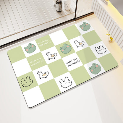 Cartoon Cat-Themed Bath Rug Acalora
