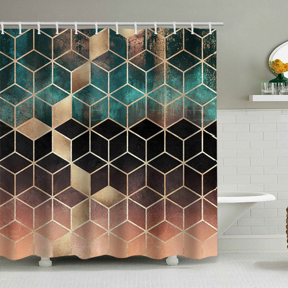 Textured Mosaic Pattern Shower Curtain