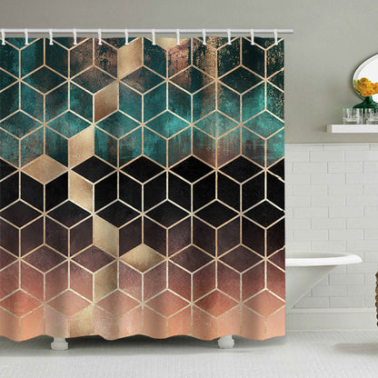 Textured Mosaic Pattern Shower Curtain