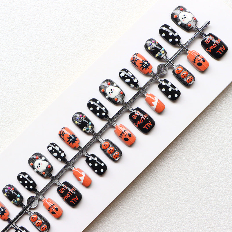 Festive Halloween-Themed Press-On Nail Set Acalora