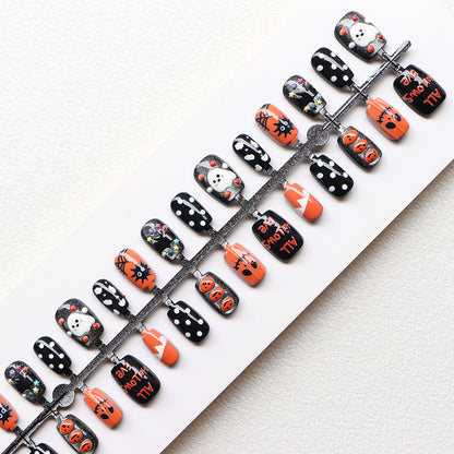 Festive Halloween-Themed Press-On Nail Set Acalora
