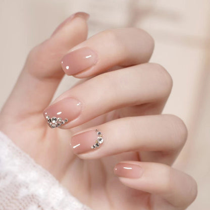 Elegant Rhinestone-Designed Press-On Nail Tips Acalora