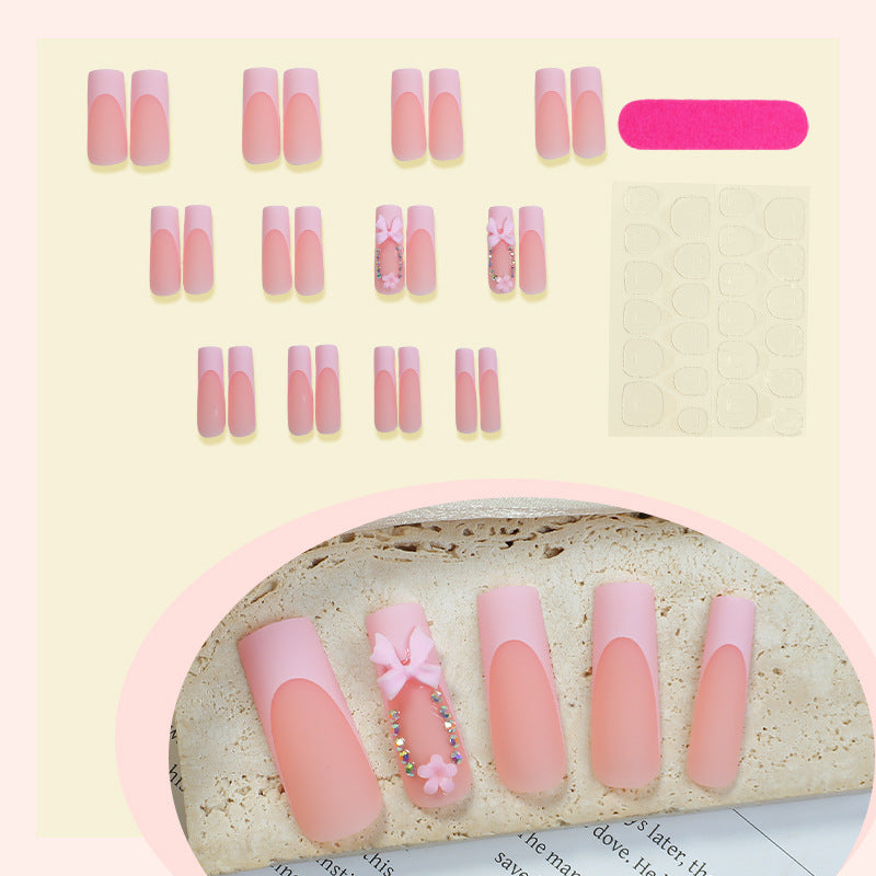 Decorative Press-On Nail Art with Floral and Bow Accents Acalora