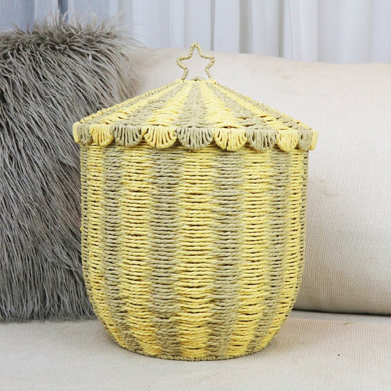 Basket with lid and decorative design Acalora