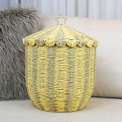 Basket with lid and decorative design Acalora