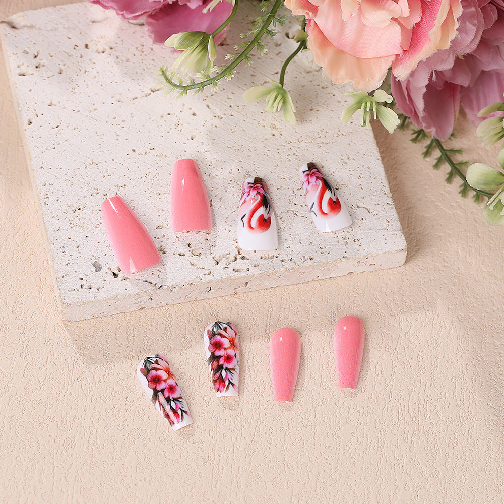 Nail Art Set with colorful flamingo and flower patterns Acalora