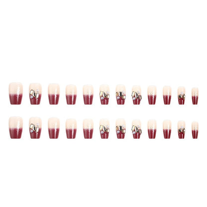Acrylic nail set with elegant glitter and flower accents Acalora
