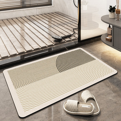 Textured Geometric Bath Mat Acalora