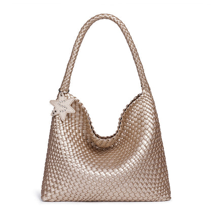 Braided Vegan Leather Hobo Handbag Acalora