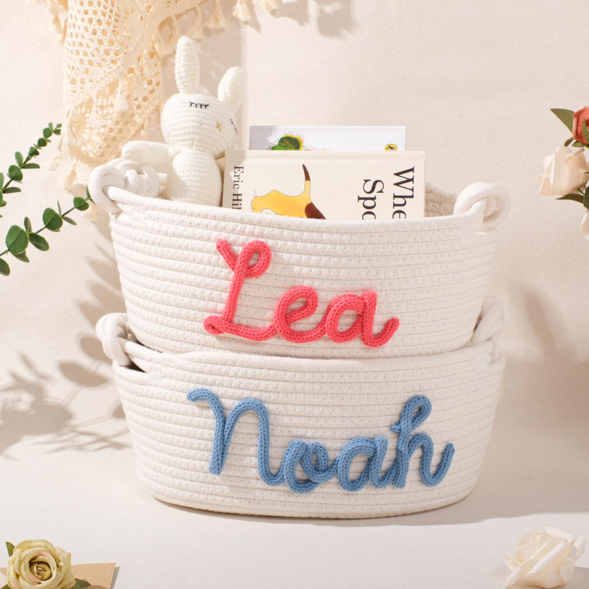 Playful Storage Basket in Bunny Design Acalora