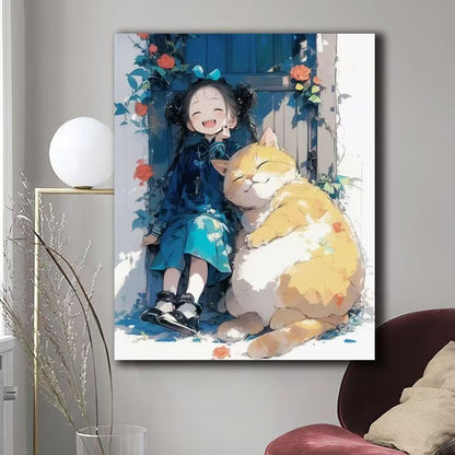 Illustrated Cat-Themed Wall Art