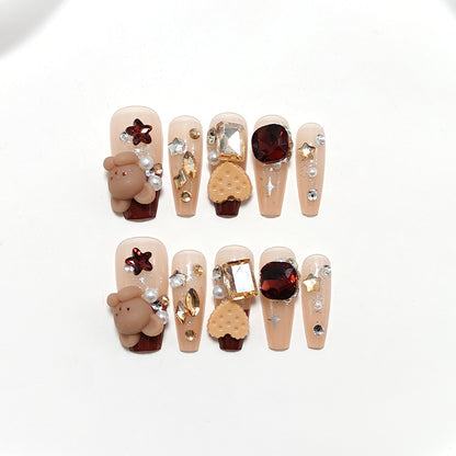 Artificial nails with playful Christmas design Acalora