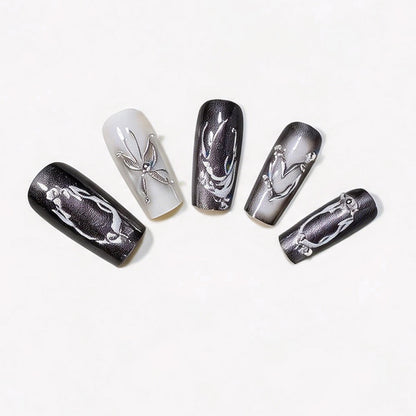 Artistic Long Press-On Nail Design Acalora
