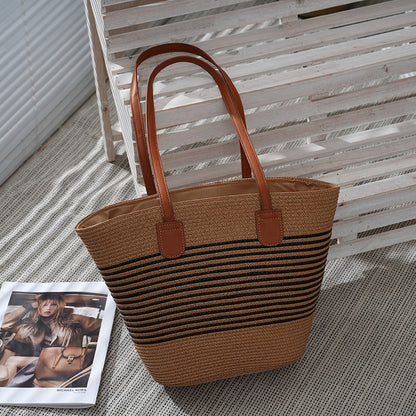 Basket bag with leather handles Acalora