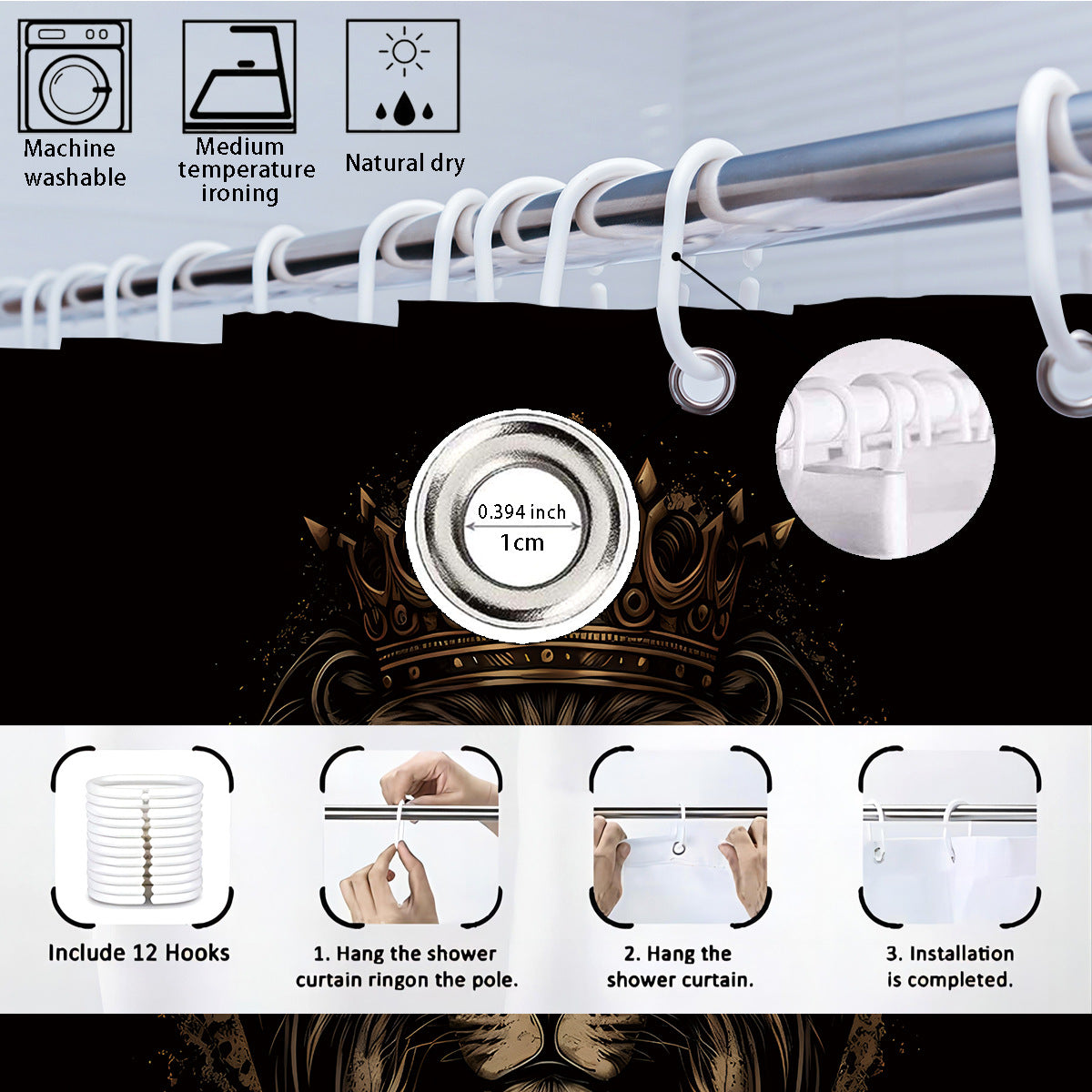 Digital Lion Themed Bathroom Set