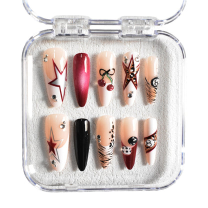 Artistic Stiletto Press-On Nails with Unique Designs Acalora