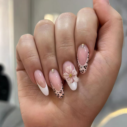 Elegant Floral Accented Press-On Nail Set Acalora