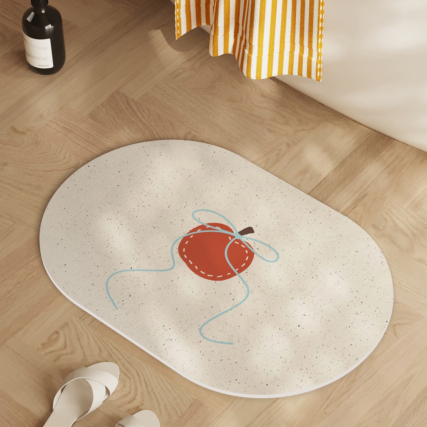 Playful Lemon-Themed Bath Mat