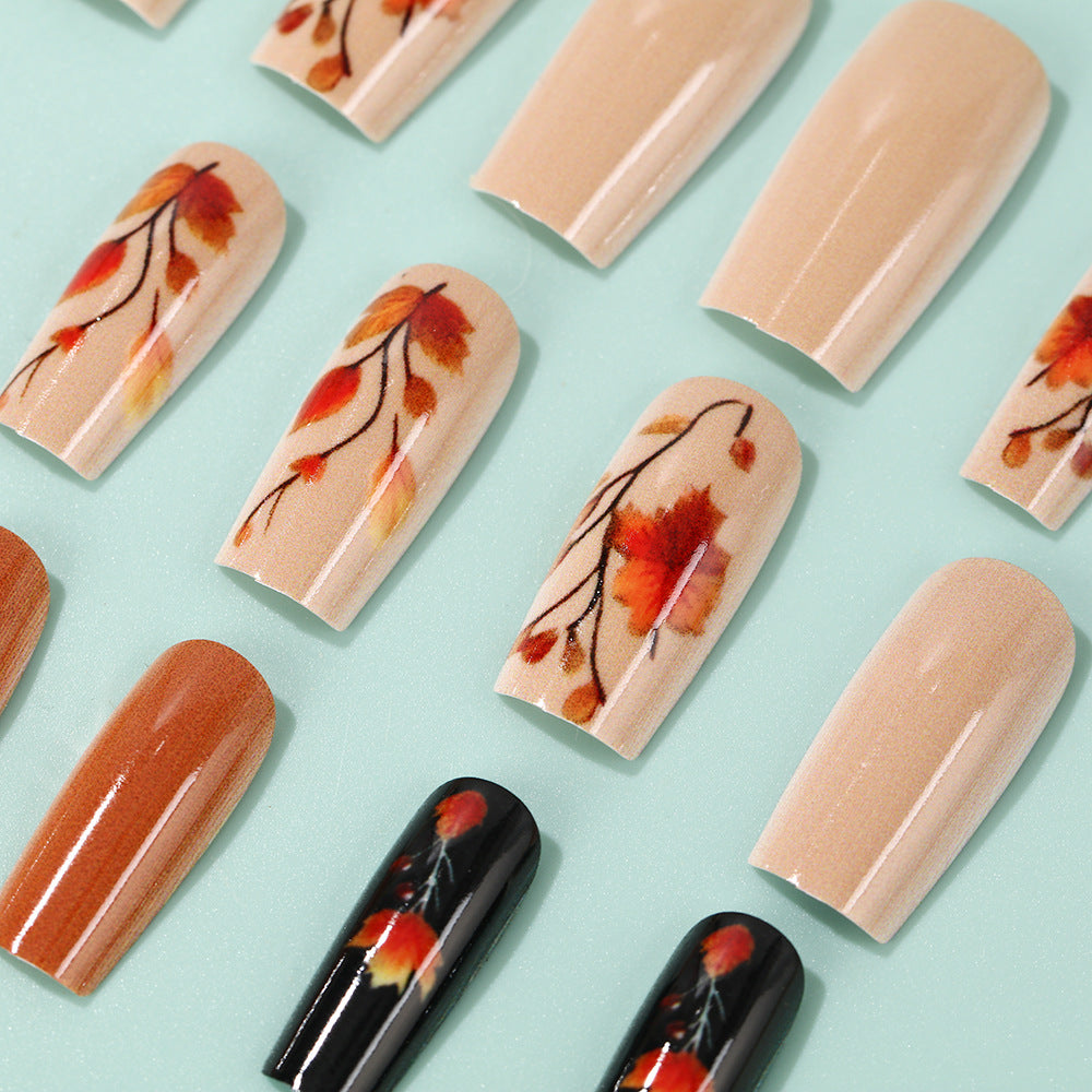 Artificial Nails Set with Seasonal Flower Designs Acalora