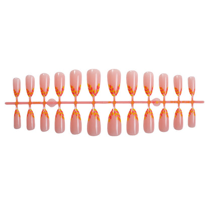 Floral Press-On Nail Set with Elegant Design Elements Acalora