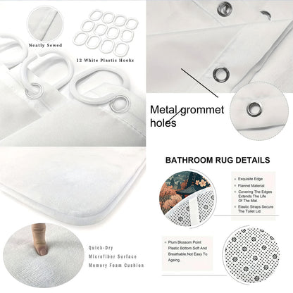 Cat-Themed Four-Piece Digital Bathroom Set