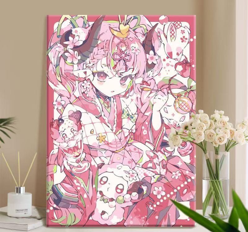 Whimsical Anime-Themed Canvas Art Print