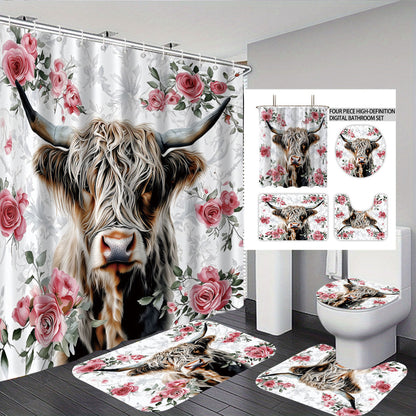 Artistic Highland Cow Bathroom Set