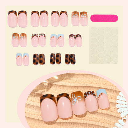Stylish Decorative Press-On Nail Set with Trendy Patterns Acalora