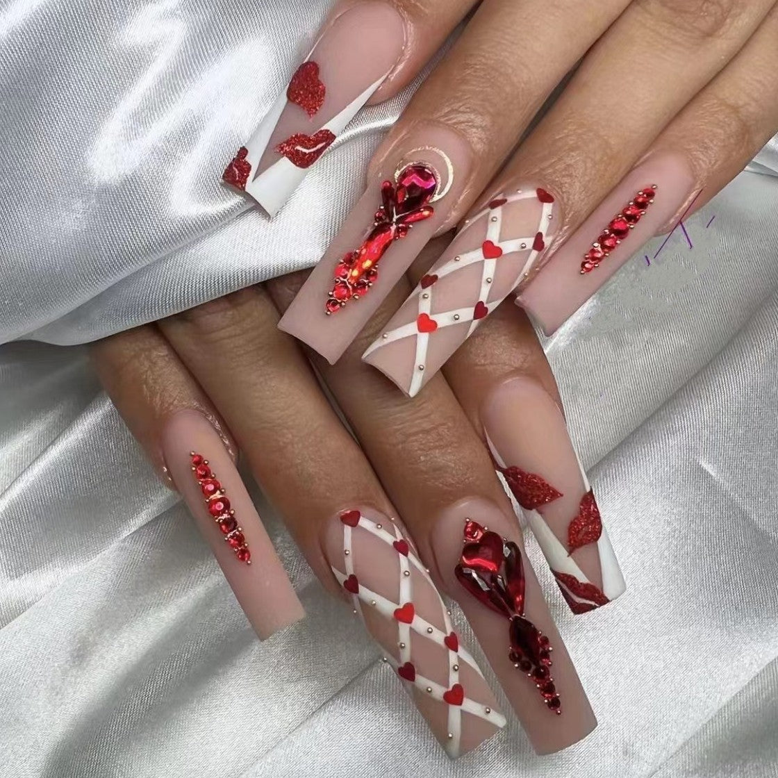 Artificial nails with floral and geometric designs Acalora