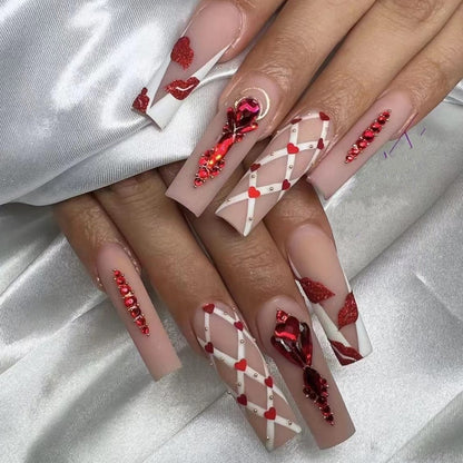 Artificial nails with floral and geometric designs Acalora