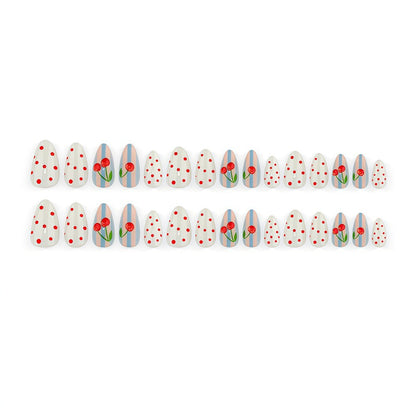 Artificial nails with fruity cherry design Acalora