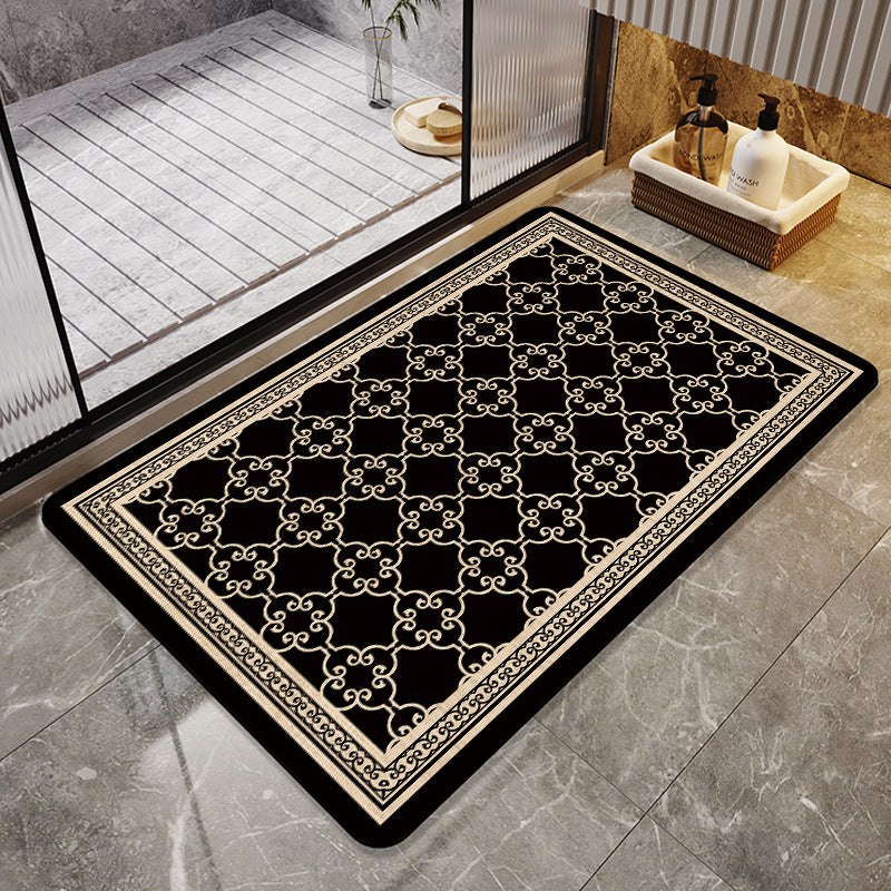 Elegant Geometric Pattern Bath Mat Acalora
