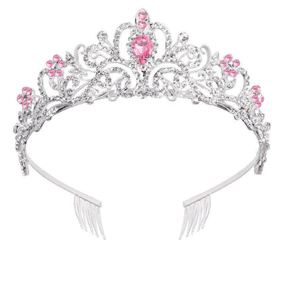 Ladies' Sparkling Crystal Tiara with filigree design wreath