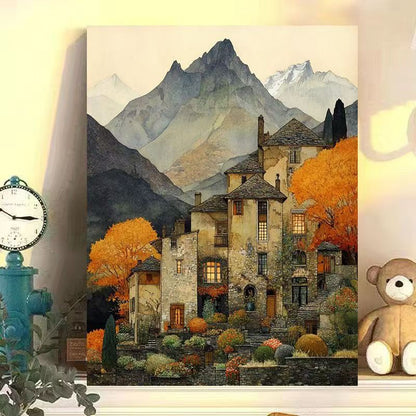Vintage European Landscape Canvas Art Print
