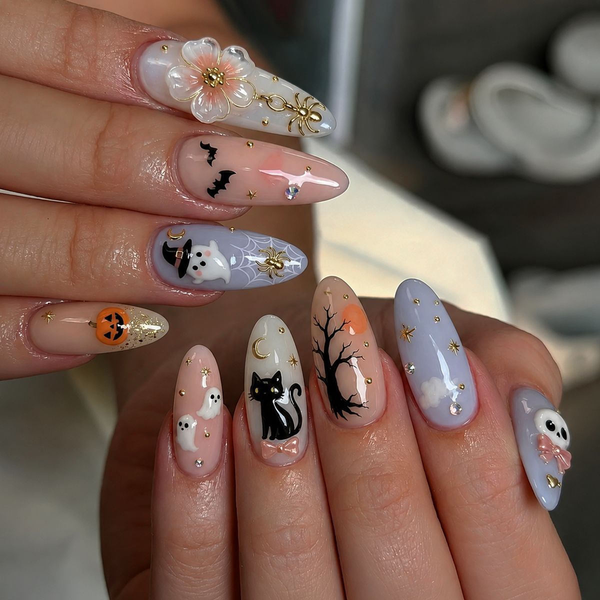 Halloween-Themed Press-On Nail Art Set Acalora 1788495348