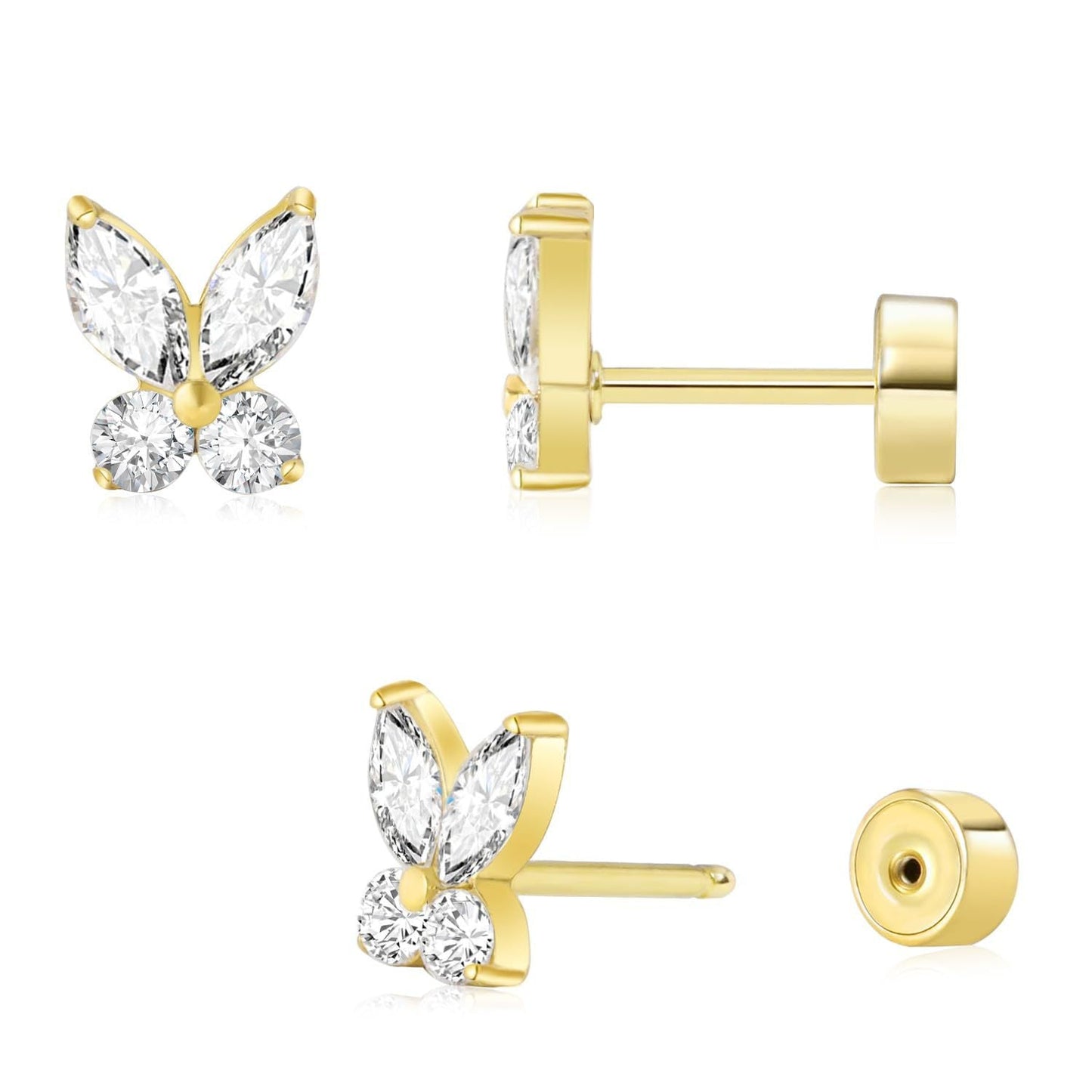 Ear studs with flat back | Bowlift