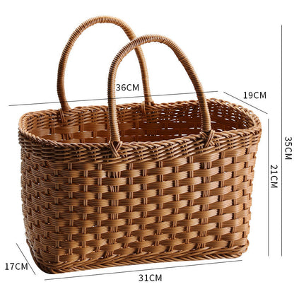 Unisex Hand-woven Shopping Basket with two Handles Brehn