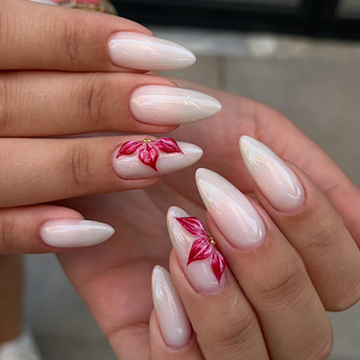 Artistic Floral Nail Decorations Acalora
