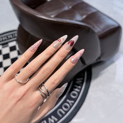 Elegant Decorative Stiletto Press-On Nail Art Set Acalora