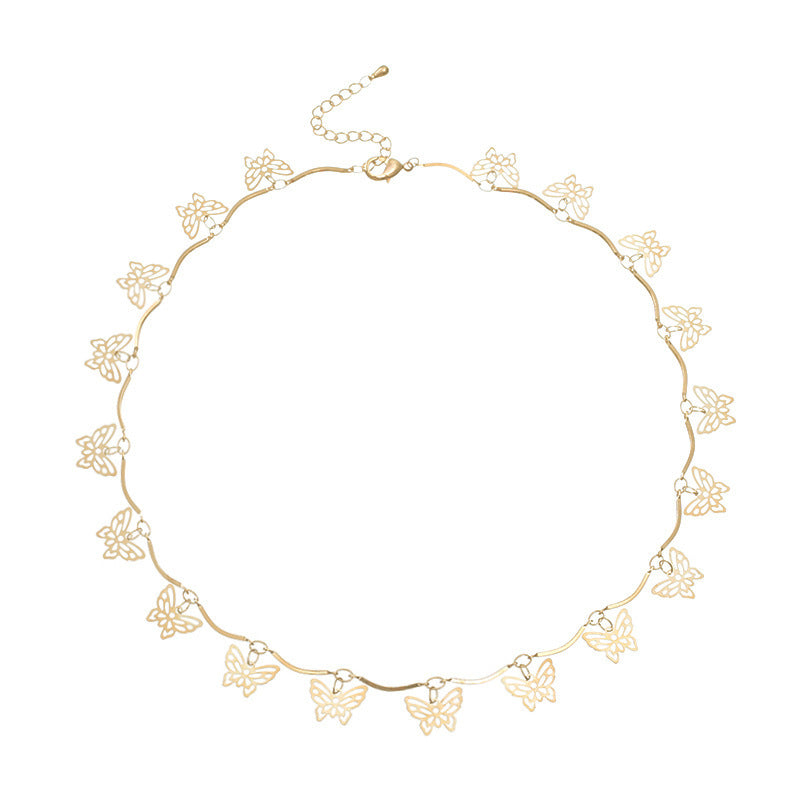 Butterfly Design Choker Necklace Acalora