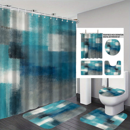 Abstract Design Four-Piece Digital Bathroom Set