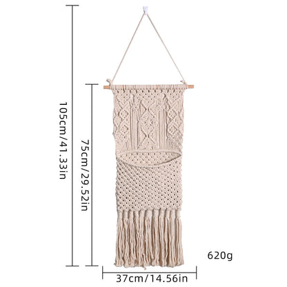 Artistic macrame wall decor with beautiful fringe decoration
