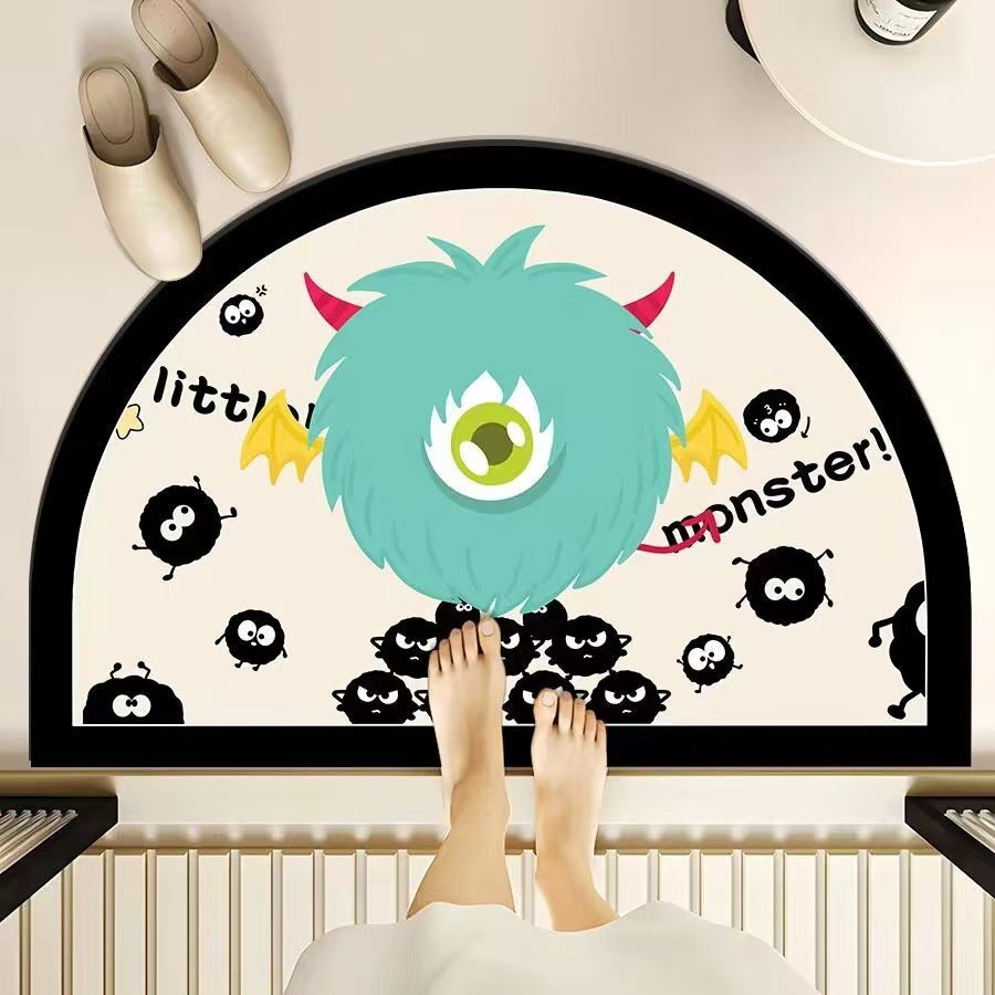 Playful Monster-Themed Bath Mat